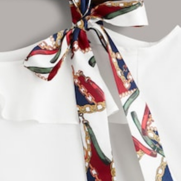 Asymmetrical Tie Blouse - Picture 3 of 6